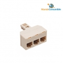 Adaptador Telefonico 3Xrj11 Hembra - 1Xrj11 Macho (6 Conductores)