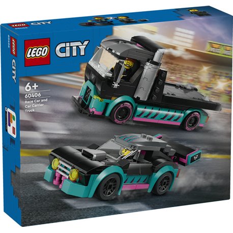 LEGO City - Coche de Carreras y Camión de Transporte - 60406